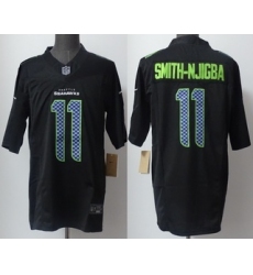 Men's Seattle Seahawks #11 Jaxon Smith-Njigba Limited Black Fashion FUSE Vapor Jersey
