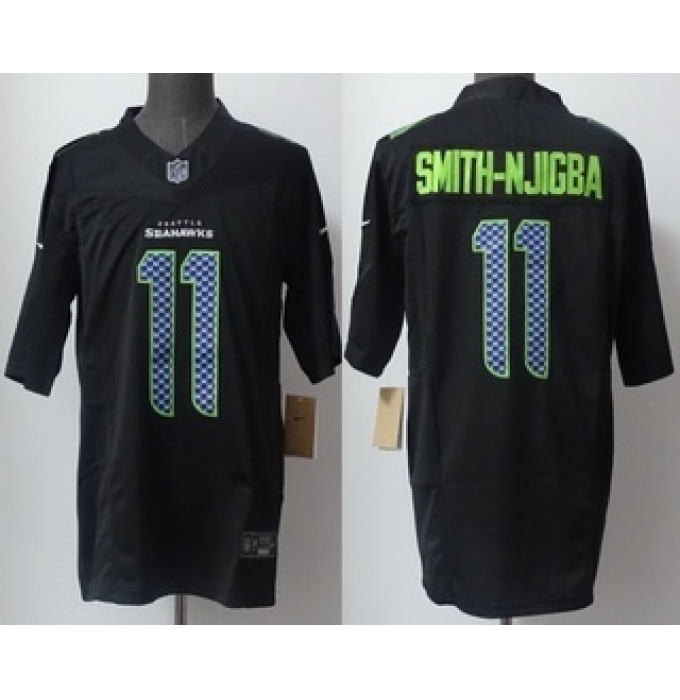 Men's Seattle Seahawks #11 Jaxon Smith-Njigba Limited Black Fashion FUSE Vapor Jersey