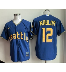 Men's Seattle Mariners #12 Josh Naylor Royal 2025 Cool Base Stitched jersey