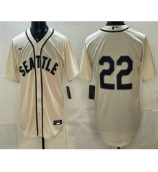 Men's Seattle Mariners #22 Bryan Woo Cream Alternate Stitched Jersey