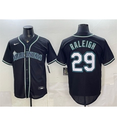 Men's Seattle Mariners #29 Cal Raleigh 2026 Fashion Replica Black Out Stitched Baseball Jersey
