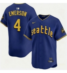 Men's Seattle Mariners #4 Colt Emerson Royal 2025 Cool Base Stitched jersey