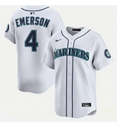 Men's Seattle Mariners #4 Colt Emerson White Cool Base Stitched Baseball Jersey