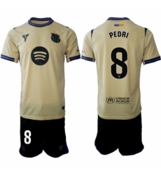 Men FC Barcelona 2026 Soccer Jerseys Beige #8 PEDRI