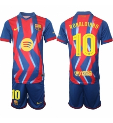 Men FC Barcelona 2026 Soccer Jerseys RedBlue #10 RONALDINHO (2)
