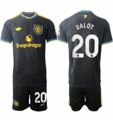 Men Manchester United 2026 Soccer Jerseys Black #20 DALOT