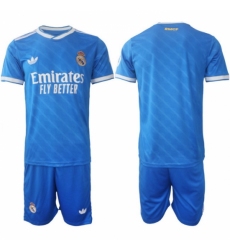 Men Real Madrid 2026 Soccer Jerseys Blue BLANK