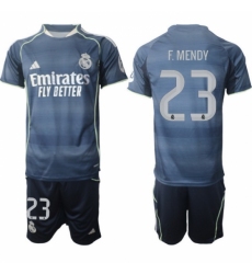 Men Real Madrid 2026 Soccer Jerseys DarkBlue #23 F.MENDY