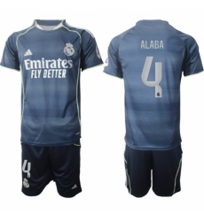 Men Real Madrid 2026 Soccer Jerseys DarkBlue #4 ALABA