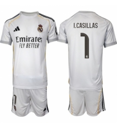 Men Real Madrid 2026 Soccer Jerseys White #1 I.CASILLAS