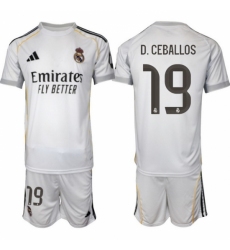 Men Real Madrid 2026 Soccer Jerseys White #19 D.CEBALLOS
