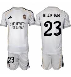 Men Real Madrid 2026 Soccer Jerseys White #23 BECKHAM