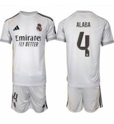 Men Real Madrid 2026 Soccer Jerseys White #4 ALABA