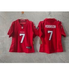 Women's Atlanta Falcons #7 Bijan Robinson Red 2026 New F.U.S.E. Stitched Jersey(Run Small)