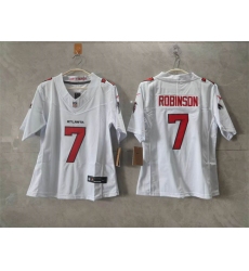 Women's Atlanta Falcons #7 Bijan Robinson White 2026 New F.U.S.E. Stitched Jersey(Run Small)