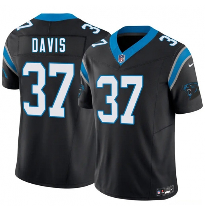 Men's Carolina Panthers #37 Miles Davis Black 2026 Draft F.U.S.E. Vapor Limited Football Stitched Jersey