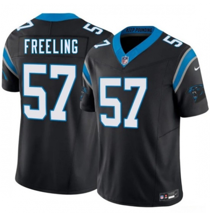 Men's Carolina Panthers #57 Monroe Freeling Black 2026 Draft F.U.S.E. Vapor Limited Football Stitched Jersey