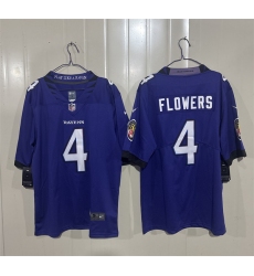 Men's Baltimore Ravens #4 Zay Flowers Purple 2026 Alternate Vapor Limited Football Stitched Jersey