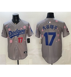 Men's Los Angeles Dodgers #17 大谷翔平 Grey 2025 Tokyo Series Limited Stitched Baseball Jersey