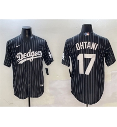 Men's Los Angeles Dodgers #17 Shohei Ohtani Black Cool Base Stitched Baseball Jersey
