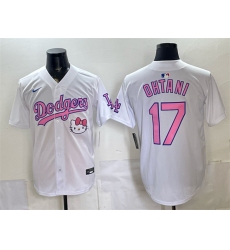 Men's Los Angeles Dodgers #17 Shohei Ohtani White 2025 Hello Kitty Vapor Limited Stitched Baseball Jersey