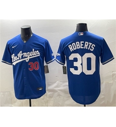 Men's Los Angeles Dodgers #30 Dave Roberts Royal Alternate Stadium Stitched Baseball Jersey