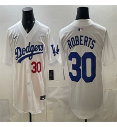Men's Los Angeles Dodgers #30 Dave Roberts White 2026 Home Limited Stitched Baseball Jersey