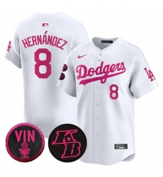 Men's Los Angeles Dodgers #8 Enrique Hernández White 2026 Mother’s Day Vapor Premier Limited Stitched Baseball Jersey