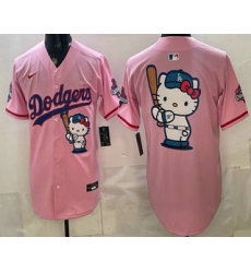 Men's Los Angeles Dodgers Pink Hello Kitty Big Logo 2025 World Series Champions Limited Jersey