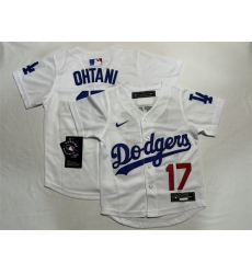 Toddler Los Angeles Dodgers #17 Shohei Ohtani White Stitched Baseball Jersey
