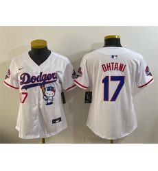 Women's Los Angeles Dodgers #17 Shohei Ohtani White Hello Kitty Night 2025 World Series Champions Stitched Baseball Jersey(Run Small)