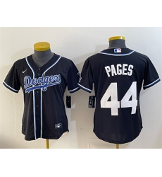 Women's Los Angeles Dodgers #44 Andy Pages Black Stitched Baseball Jersey(Run Small)