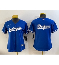 Women's Los Angeles Dodgers Team Big Logo Royal Alternate Stadium Stitched Baseball Jersey(Run Small)