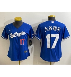 Youth Los Angeles Dodgers #17 大谷翔平 Royal Alternate Stadium Stitched Baseball Jersey