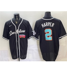 Men's San Antonio Spurs #2 Dylan Harper Black Stitched Baseball Jerseys