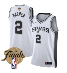 Men's San Antonio Spurs #2 Dylan Harper White 2026 Finals Association Edition Stitched Basketball Jersey