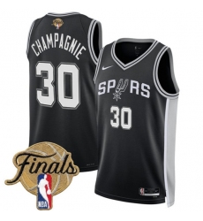 Men's San Antonio Spurs #30 Julian Champagnie Black 2026 Finals Icon Edition Stitched Basketball Jersey