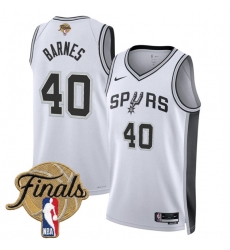 Men's San Antonio Spurs #40 Harrison Barnes White 2026 Finals Association Edition Stitched Basketball Jersey
