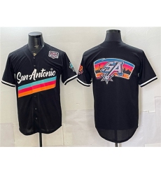 Men's San Antonio Spurs Team Big Logo Black USA 250 City Edition Stitched Baseball Jersey