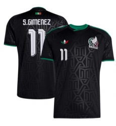 Men's Mexico #11 Santiago Gimenez Black 2026 Soccer Jersey Suit