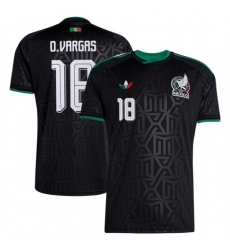 Men's Mexico #18 Obed Vargas Black 2026 Soccer Jersey Suit