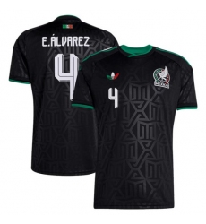 Men's Mexico #4 Edson álvarez Black 2026 Soccer Jersey Suit