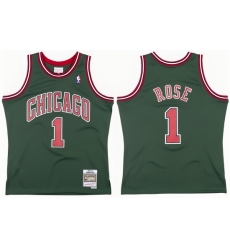 Men's Chicago Bulls #1 Derrick Rose Green Stitched Basketball Jersey(1)