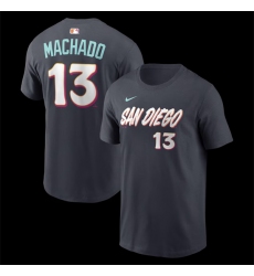 Men's San Diego Padres #13 Manny Machado Obsidian 2026 City Connect T-Shirt