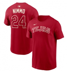 Men's Texas Rangers #24 Brandon Nimmo Red 2026 City Connect Name & Number T-Shirt