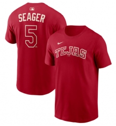 Men's Texas Rangers #5 Corey Seager Red 2026 City Connect Name & Number T-Shirt