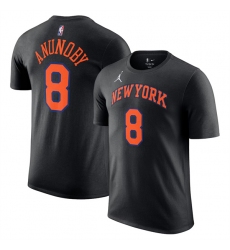 Men's New York Knicks #8 Jordan Brand Black Unisex Name & Number Statement Edition T-Shirt
