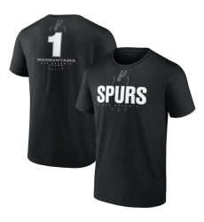 Men's San Antonio Spurs #1 Victor Wembanyama Black Playmaker Name & Number T-Shirt