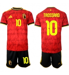 Men's Belgium National Team #10 Leandro Trossard Red 2026 World Cup Home Soccer Jersey Suit