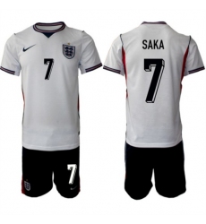 Men's England 2026 #7 Bukayo Saka White Home Soccer Jersey Suit